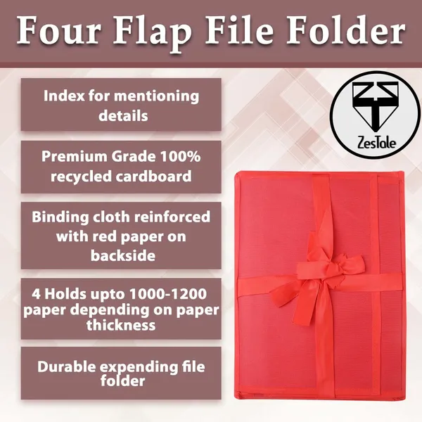 Zestale_Premium_Tetron_Dak_Pad_Document_Holder_Set_Of_1,_Red