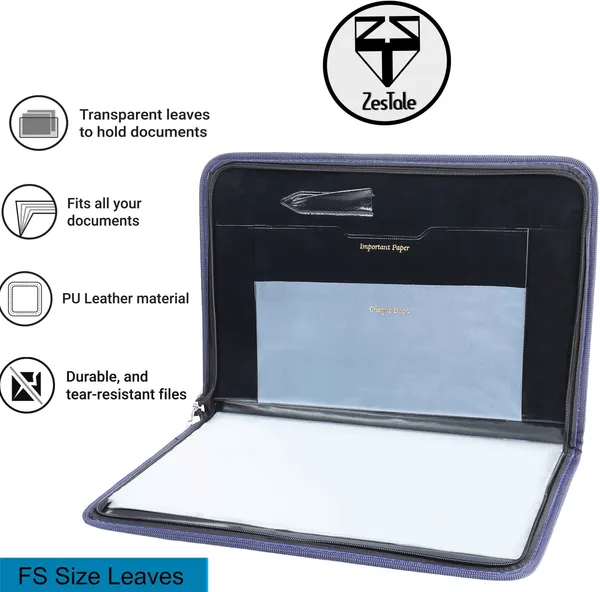 Zestale_Pu_Leather_File_Folder/Document_Holder_20_Leaves_Set_Of_1,_Multicolor