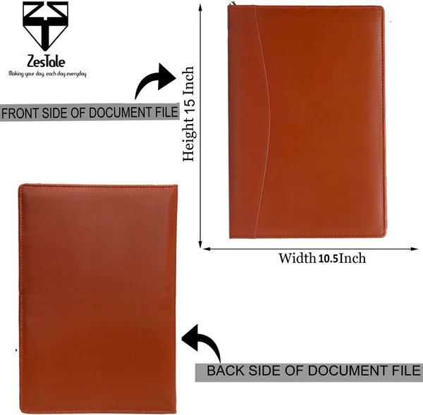 Zestale_Professional_Leatherette_2-_Ring_Document_File_Folder/_Certificate_Holder_With_30_Leaves_Set_Of_1,_Tan