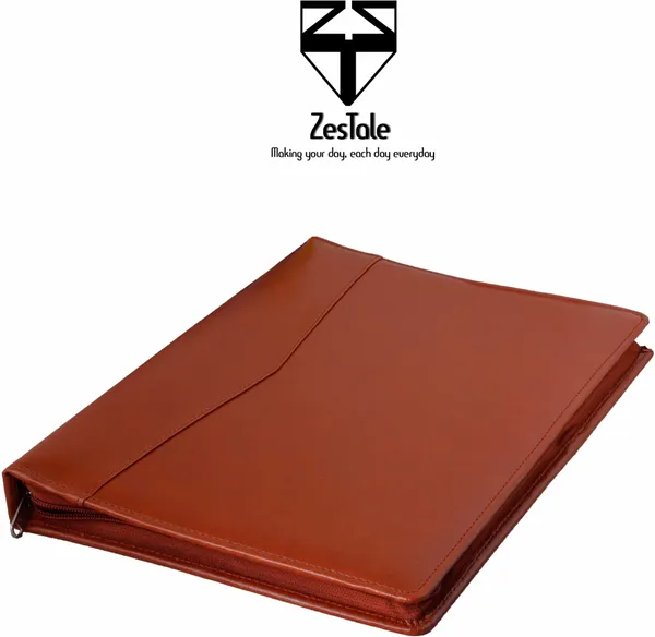 Zestale_Professional_Leatherette_2-Ring_Document_File_Folder/_Certificate_Holder_With_40_Leafs_Set_Of_1,_Tan