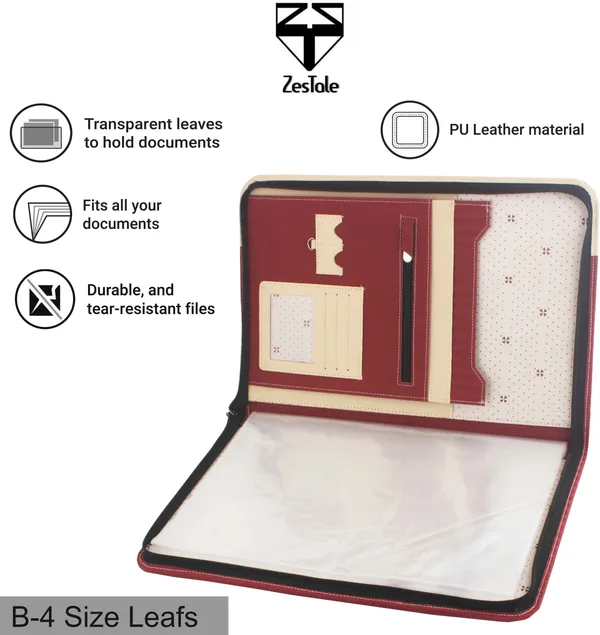 Zestale_Professional_Leatherette_File_Folder/Document_Holder_20_Leafs_Set_Of_1_Set_Of_1,_Multicolor