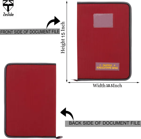 Zestale_Premium_Leatherette_File_Folder/Document_Holder_20_Leaves_Set_Of_1,_Red
