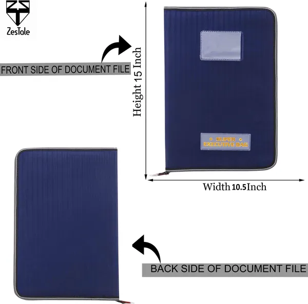 Zestale_Premium_Leatherette_File_Folder/Document_Holder_20_Leaves_Set_Of_1,_Blue