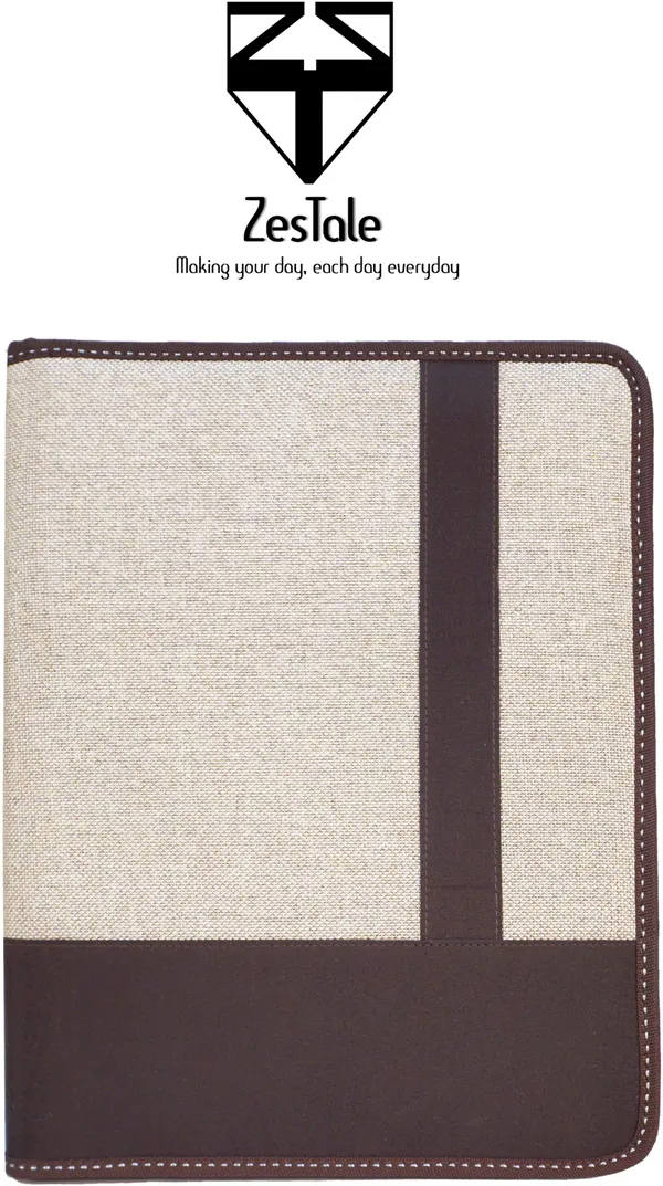Zestale_Jute_Conference_Document_Bag_/File_Folder_Set_Of_1,_Dark_Brown,_Beige