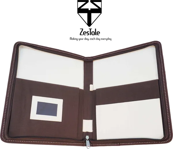 Zestale_Jute_Conference_Document_Bag_/File_Folder_Set_Of_1,_Dark_Brown,_Beige