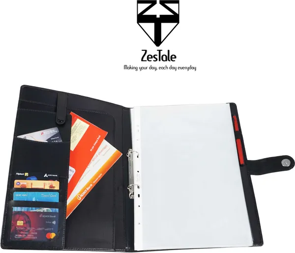 Zestale_Premium_Leatherette_2-Ring_Conference_Document_Bag_/File_Folder_Set_Of_1,_Black