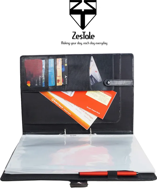 Zestale_Premium_Leatherette_2-Ring_Conference_Document_Bag_/File_Folder_Set_Of_1,_Black