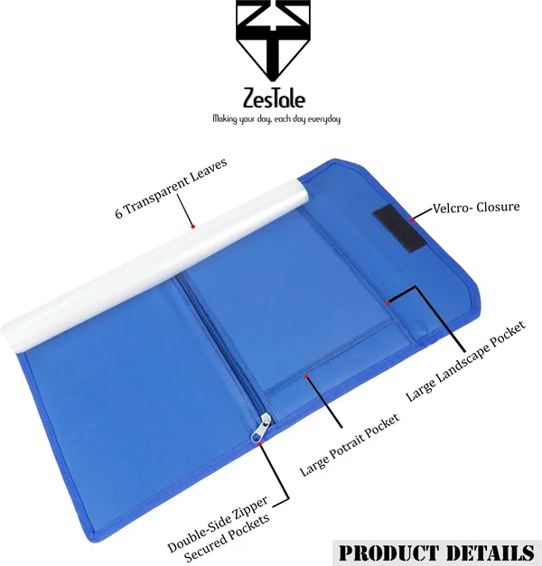 Zestale_Jute_Multiple_Cheque_Book/_Passbook_Passport_/Car_Document_Holder_For_Men_And_Women_Set_Of_1,_Blue