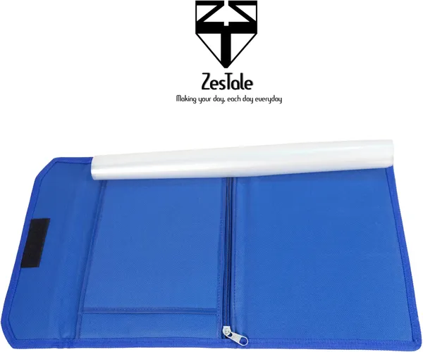Zestale_Jute_Multiple_Cheque_Book/_Passbook_Passport_/Car_Document_Holder_For_Men_And_Women_Set_Of_1,_Blue