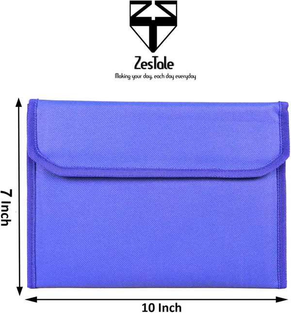 Zestale_Jute_Multiple_Cheque_Book/_Passbook_Passport_/Car_Document_Holder_For_Men_And_Women_Set_Of_1,_Blue