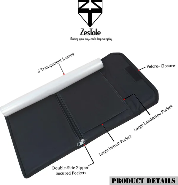 Zestale_Nylon_Multiple_Cheque_Book/_Passport_Holder_/Car_Document_Holder_For_Men_And_Women_Set_Of_1,_Black