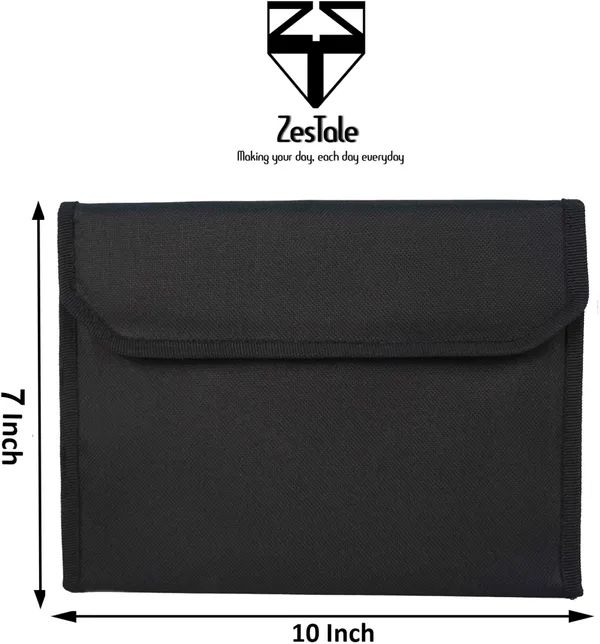 Zestale_Nylon_Multiple_Cheque_Book/_Passport_Holder_/Car_Document_Holder_For_Men_And_Women_Set_Of_1,_Black