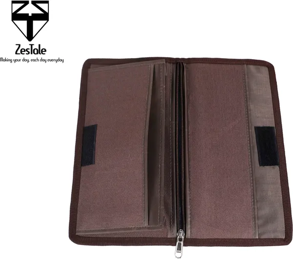 Zestale_Leatherette_Multiple_Cheque_Book/_Passport_Holder_/Car_Document_Holder_Set_Of_1,_Dark_Brown