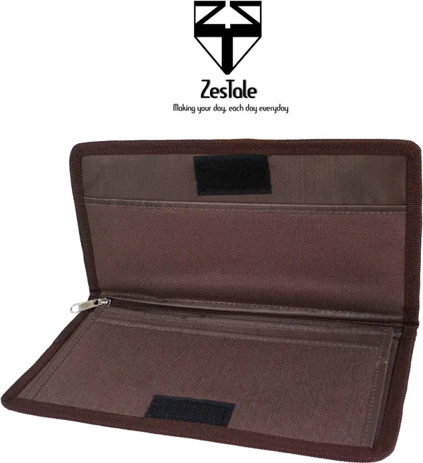 Zestale_Leatherette_Multiple_Cheque_Book/_Passport_Holder_/Car_Document_Holder_Set_Of_1,_Dark_Brown