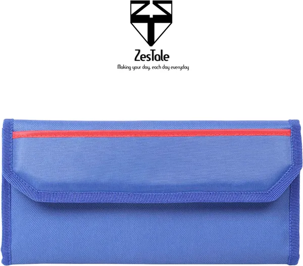 Zestale_Nylon_Two/Four_Wheeler_Car_Document_Holder_Vehicle_Document_Storage_Wallet_For_Registration_Insurance_And_Passbook_Holder_Bill_Folder_Passport_Memo_Cards_Cash_Storage_Pouch_Set_Of_1,_Blue