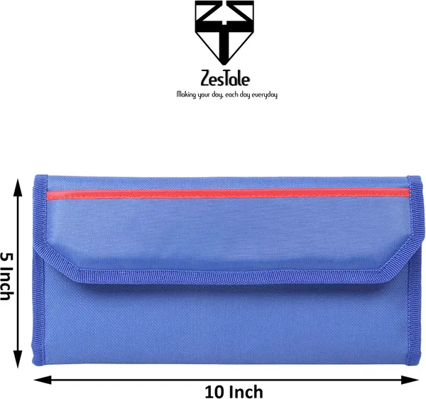 Zestale_Nylon_Two/Four_Wheeler_Car_Document_Holder_Vehicle_Document_Storage_Wallet_For_Registration_Insurance_And_Passbook_Holder_Bill_Folder_Passport_Memo_Cards_Cash_Storage_Pouch_Set_Of_1,_Blue