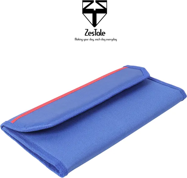 Zestale_Nylon_Two/Four_Wheeler_Car_Document_Holder_Vehicle_Document_Storage_Wallet_For_Registration_Insurance_And_Passbook_Holder_Bill_Folder_Passport_Memo_Cards_Cash_Storage_Pouch_Set_Of_1,_Blue