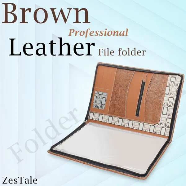 Zestale_Professional_Leatherette_Document_File_Set_Of_1,_Brown
