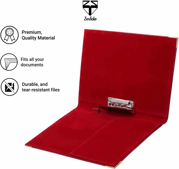 Zestale_Premium_Leatherette_Conference_Document_Folder_Set_Of_1,_Maroon