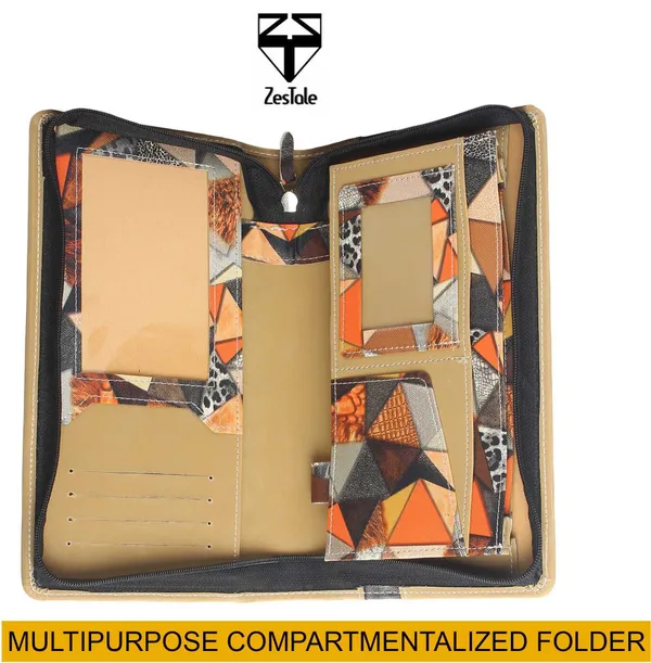 Zestale_Leatherette_Cheque_Book_Holder_With_Debit_Credit_Card_Holder_Set_Of_1,_Multicolor