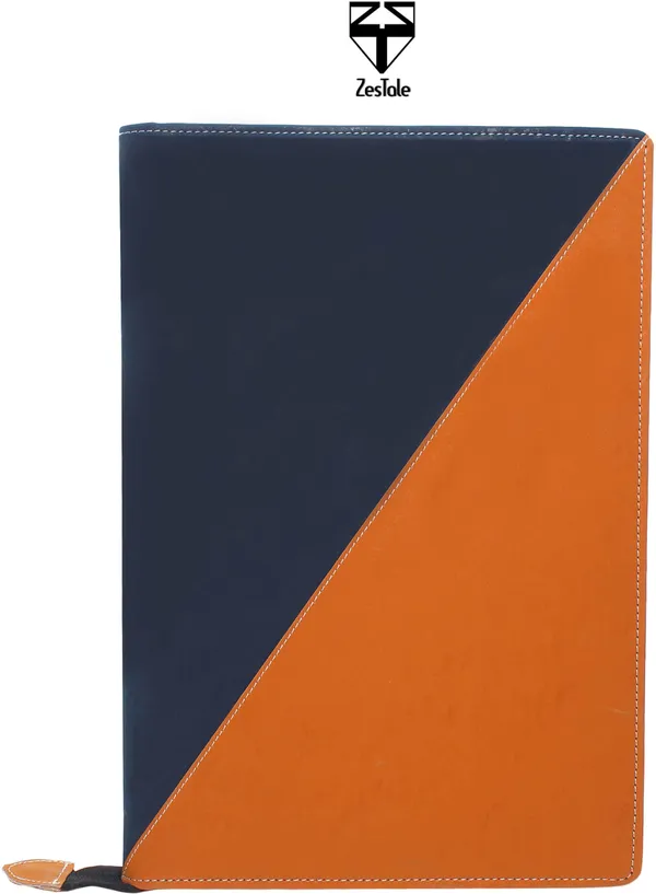 Zestale_Leatherette_Document_File_Folder,_Certificate_Holder_Set_Of_1,_Brown_,_Navy