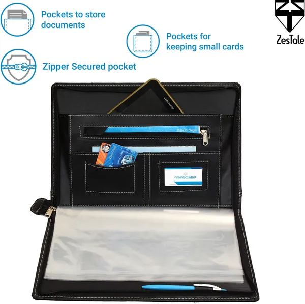 Black_And_Blue_Faux_Leather_File_Folder