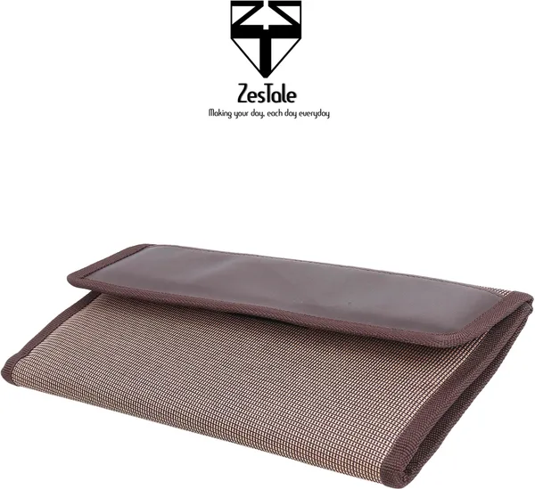 Zestale_Nylon_Two/Four_Wheeler_Car_Document_Holder_Vehicle_Document_Storage_Wallet_For_Registration_Insurance_And_Passbook_Holder_Bill_Folder_Passport_Memo_Cards_Cash_Storage_Pouch_Set_Of_1,_Brown
