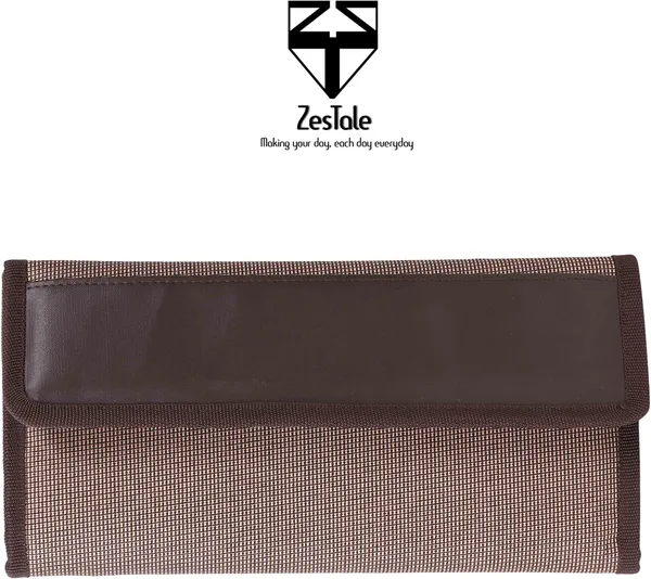Zestale_Nylon_Two/Four_Wheeler_Car_Document_Holder_Vehicle_Document_Storage_Wallet_For_Registration_Insurance_And_Passbook_Holder_Bill_Folder_Passport_Memo_Cards_Cash_Storage_Pouch_Set_Of_1,_Brown