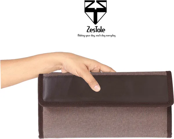Zestale_Nylon_Two/Four_Wheeler_Car_Document_Holder_Vehicle_Document_Storage_Wallet_For_Registration_Insurance_And_Passbook_Holder_Bill_Folder_Passport_Memo_Cards_Cash_Storage_Pouch_Set_Of_1,_Brown