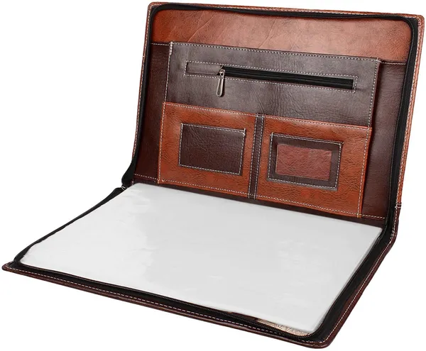 Zestale_Professional_Leatherette_Combo_Of_File_Folder/Document_Holder_And_Multiple_Cheque_Book_/Passbook_/Passport_/Vehicle_Document_Holder_For_Men_And_Women_Set_Of_2,_Brown,_Blue