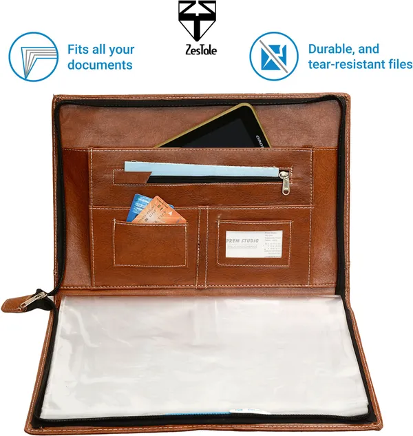Zestale_Pu_Leather_Multi_Purpose_File_Folder/Document_Holder/Certificate_File20_Leaves_Set_Of_1,_Tan