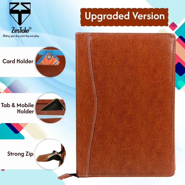 Zestale_Pu_Leather_Multi_Purpose_File_Folder/Document_Holder/Certificate_File20_Leaves_Set_Of_1,_Tan