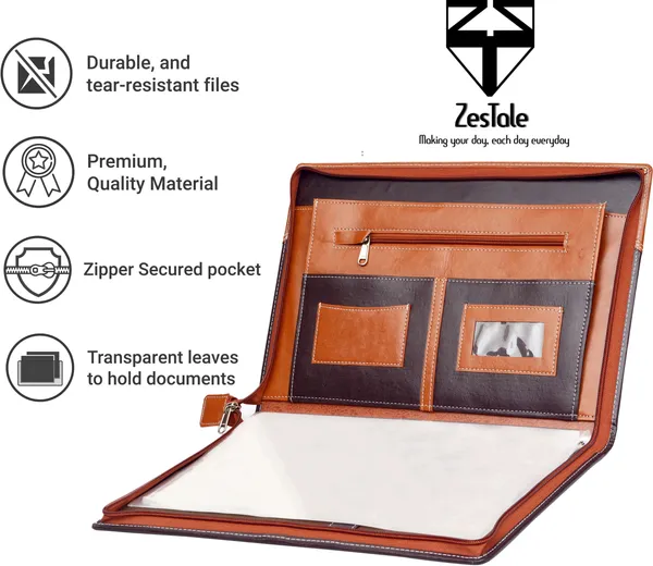 Zestale_Premium_Imported_Pu_Leather_File_Folder/Document_Holder_20_Leafs_Set_Of_1,_Multicolor