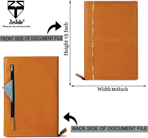 Zestale_Premium_Pu_Leatherette_Multipurpose_File_Folder/Document_Holder/Certificate_File20_Leaves_Set_Of_1,_Tan