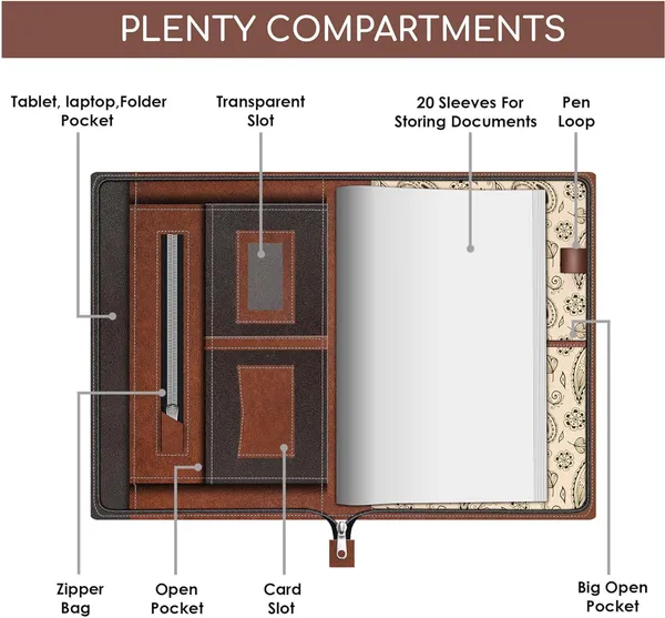 Zestale_Pu_Leather_Multi_Purpose_File_Folder/Document_Holder/Certificate_File20_Leaves_Set_Of_1,_Brown