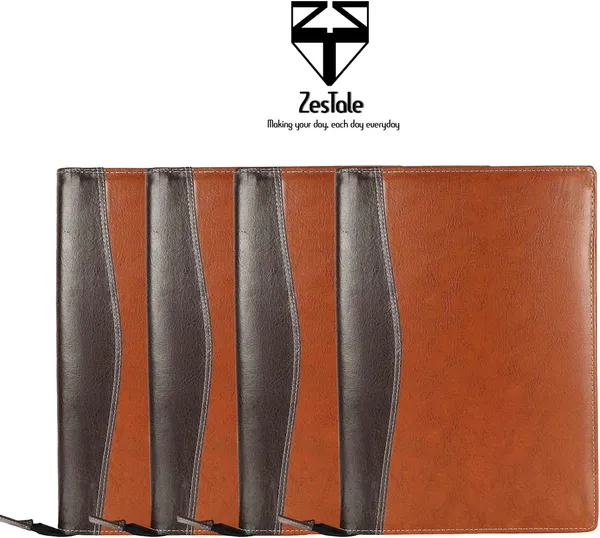 Zestale_Premium_Leatherette_Multipurpose_Pu_Leather_Document_Folder_Set_Of_4,_Brown