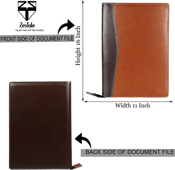 Zestale_Premium_Leatherette_Multipurpose_Pu_Leather_Document_Folder_Set_Of_4,_Brown