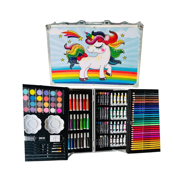 Art_Set_For_Kids_145_Pieces_Drawing_Kit_With_Colour_Pencils_Oil_Pastels_Paint_Brushes_Unicorn_Theme_Art_Set