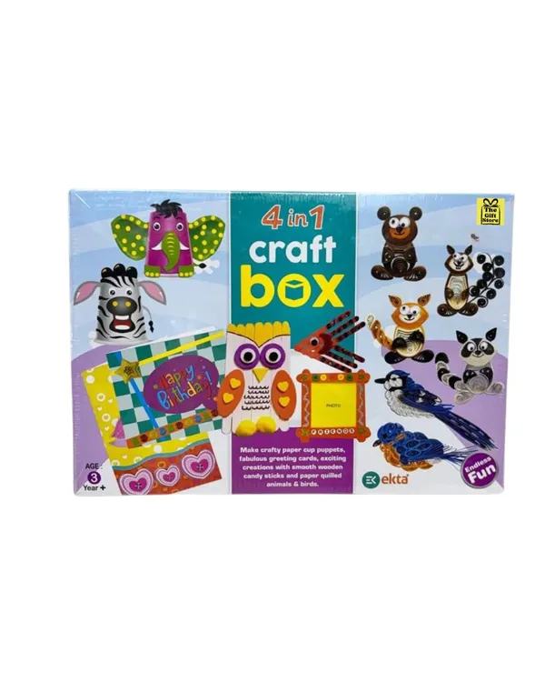 4_In_1_Craft_Box_Diy_Art_Craft_Kit_For_Kids_Creative_Activity_Set_With_Paper_Crafts_Greeting_Cards_Quilling_Animals_Fun_Learning_Craft_Kit_With_Multiple_Activities_In_One_Box