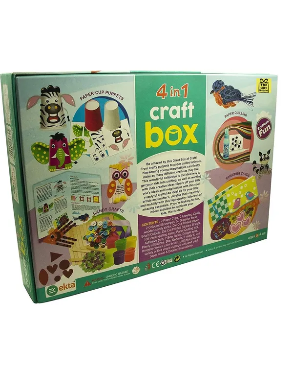 4_In_1_Craft_Box_Diy_Art_Craft_Kit_For_Kids_Creative_Activity_Set_With_Paper_Crafts_Greeting_Cards_Quilling_Animals_Fun_Learning_Craft_Kit_With_Multiple_Activities_In_One_Box