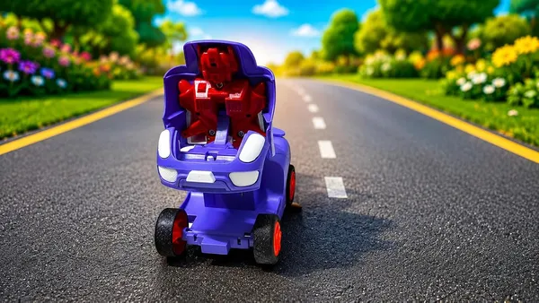 2_In_1_Transforming_Toy_Racing_Car_With_Robot_Conversion_Push_And_Go_Purple_For_Boys_And_Girls_3_Years_Lattice_Cartooncar_Purple