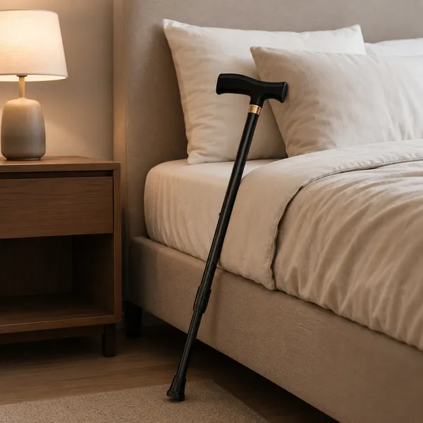 Black_Mild_Steel_Single_Leg_Walking_Stick_Height_Adjustable
