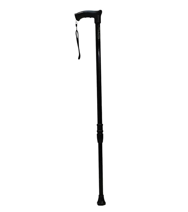 Black_Mild_Steel_Single_Leg_Walking_Stick_Height_Adjustable