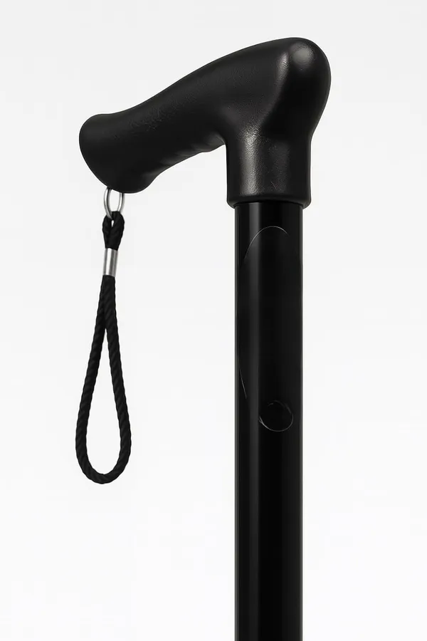 Black_Mild_Steel_Single_Leg_Walking_Stick_Height_Adjustable