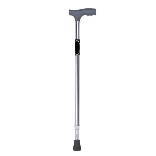 Silver_Mild_Steel_Single_Leg_Walking_Stick_Height_Adjustable_Silver