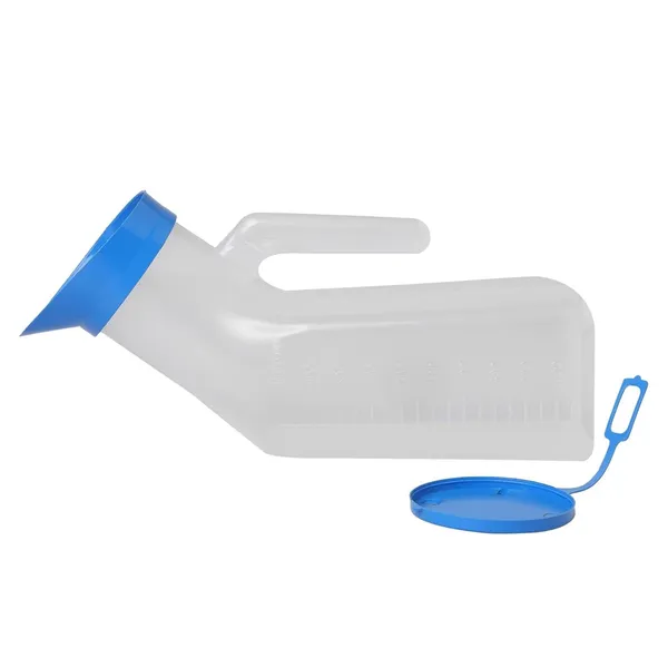 White_Polypropylene_Autoclavable_Unisex_Urinal_Bottle_With_Lid