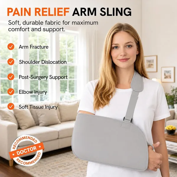 Beige_Adjustable_Arm_Sling_Pouch_Belt_Shoulder_Fracture_Support