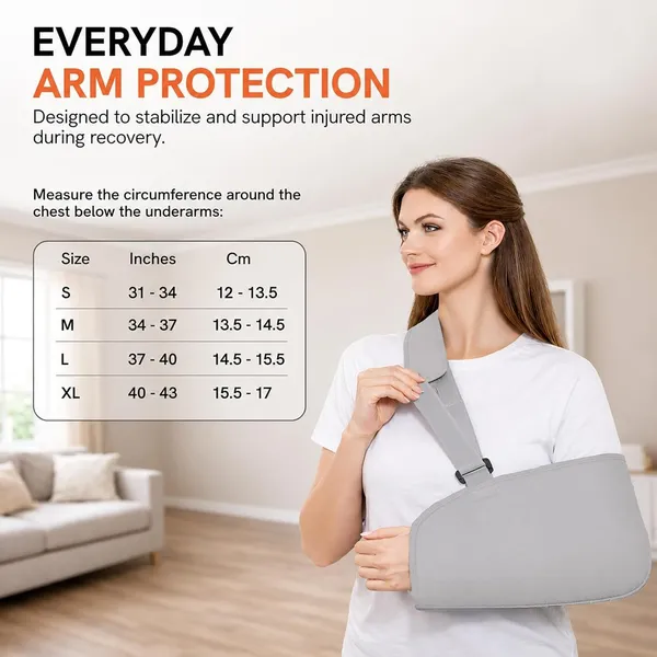 Beige_Adjustable_Arm_Sling_Pouch_Belt_Shoulder_Fracture_Support