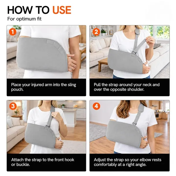 Beige_Adjustable_Arm_Sling_Pouch_Belt_Shoulder_Fracture_Support