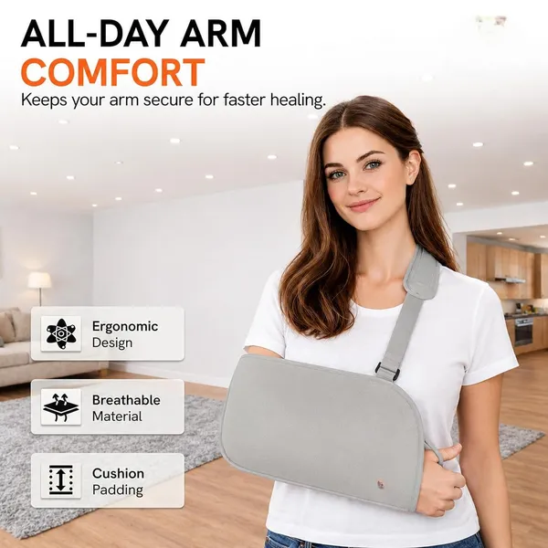 Beige_Adjustable_Arm_Sling_Pouch_Belt_Shoulder_Fracture_Support